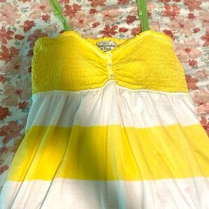 Abercombie and fitch yellow and white summer tank top